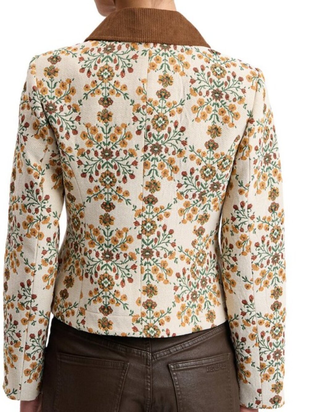 Avec Les Filles Floral Long Slim Four Pocket Jacket - Picture 3 of 10
